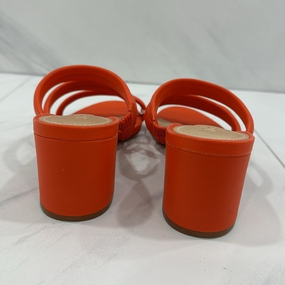 NEW! Schutz Bright Orange Olly Block Heel Leather Sandals - Size 6 - Picture 8 of 16